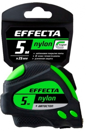 Рулетка 5м*25мм с магнитом и автостопом EFFECTA Nyion