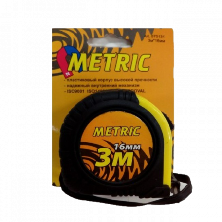 Рулетка 3 м*16 мм с магнитом Metric, шт